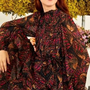 Farm Rio Butterfly Sky Midi Dress Size M NWT